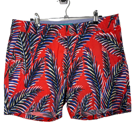 Bonobos Red 5” Inseam Red Leaf Print Swim Trunks 32 - Picture 1 of 6